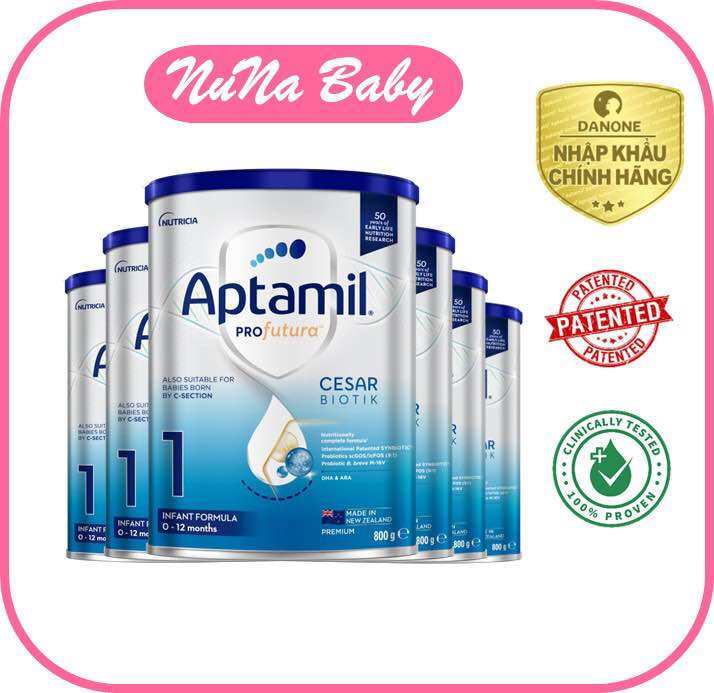 Bao bì Aptamil mới combo 6 sữa bột Aptamil Profutura hộp thiếc số 1 800 g