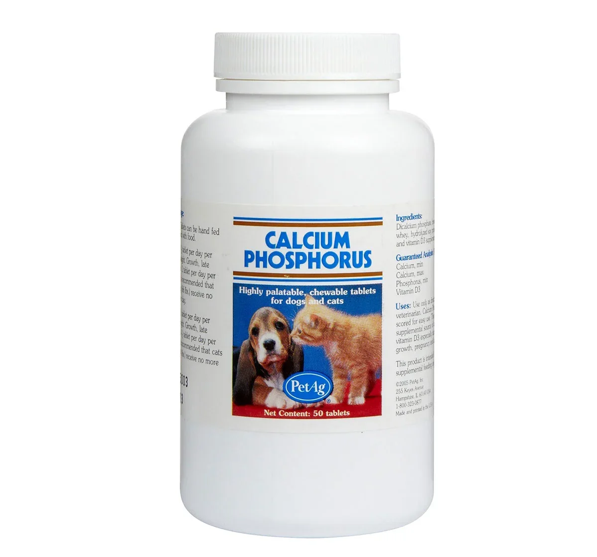 Calcium Phosphorus / Canxi viên cho Chó mèo - hộp 50 viên, nhập Mỹ