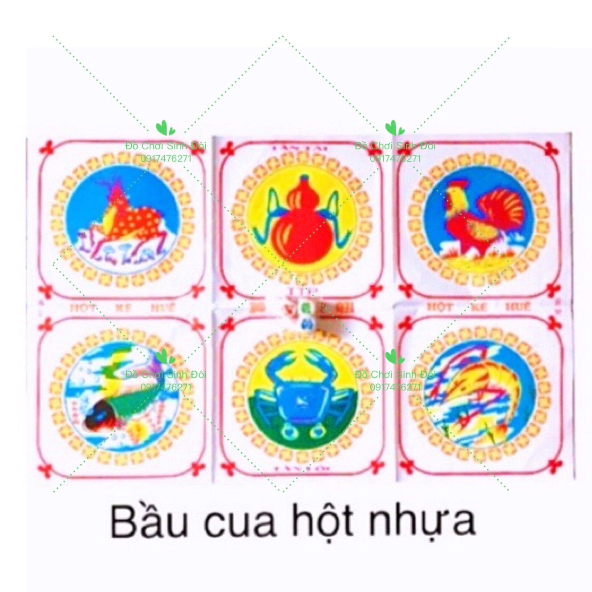 Cờ bầu cua hột đá lớn 2.5 cm - 1 bộ