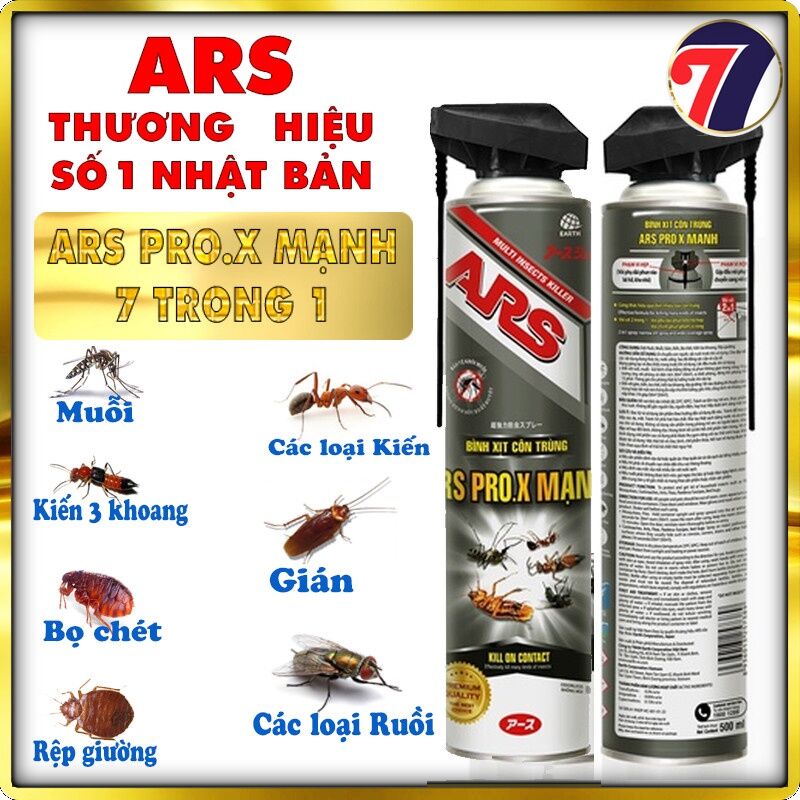 Chai xịt muỗi và côn trùng diệt 7 loại côn trùng ARS PRO.X MANH
