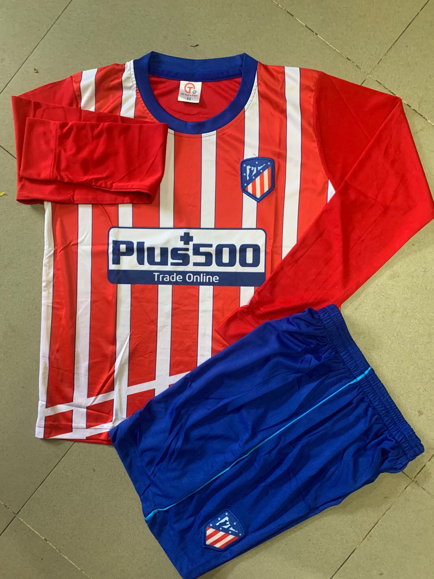 Đồ đá banh tay dài trẻ em size 11-17