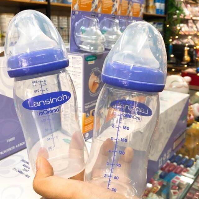 Bình sữa lansinoh 240ml, hàng chính hãng, hộp 1 bình fullbox