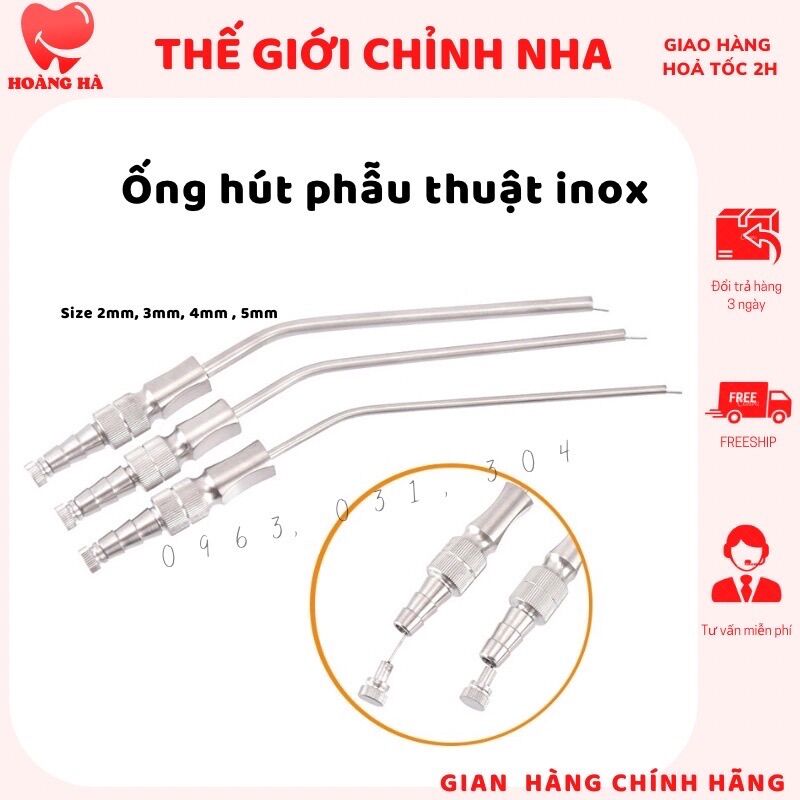 Ống hút phẫu thuật inox dùng trong nha khoa ống hút nha khoa