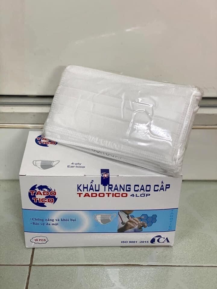 Hộp 50 CÁI Khẩu Trang Y Tế 4 LỚP CAO CẤP TADOTICO