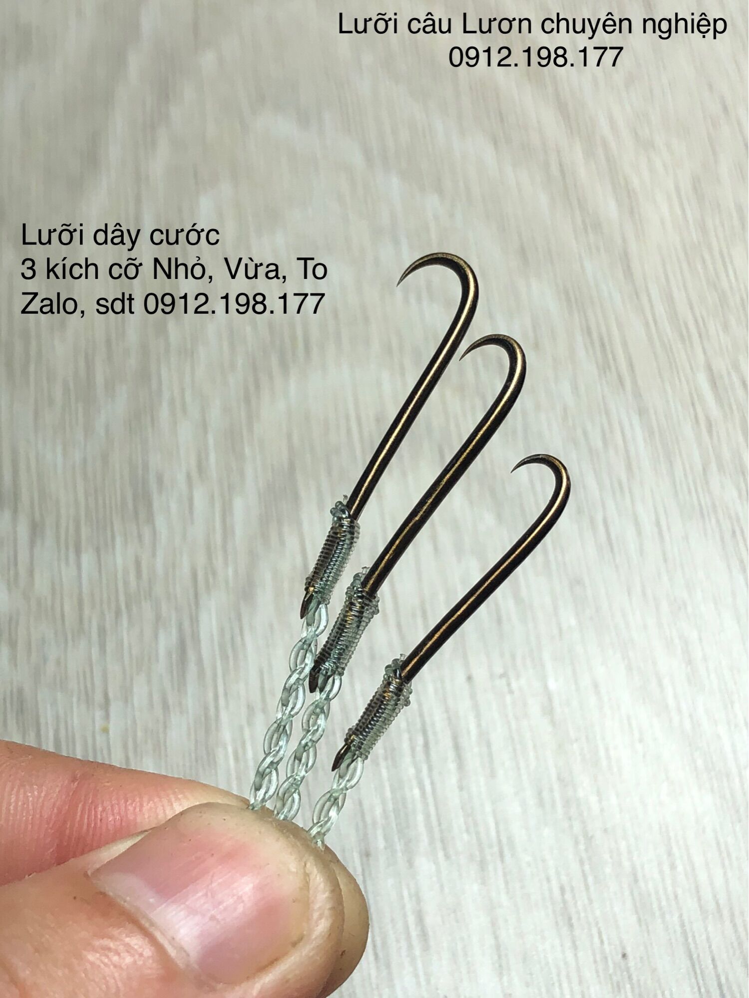 Lưỡi câu Lươn Truyền thống. 3 cỡ lưỡi tuỳ chọn