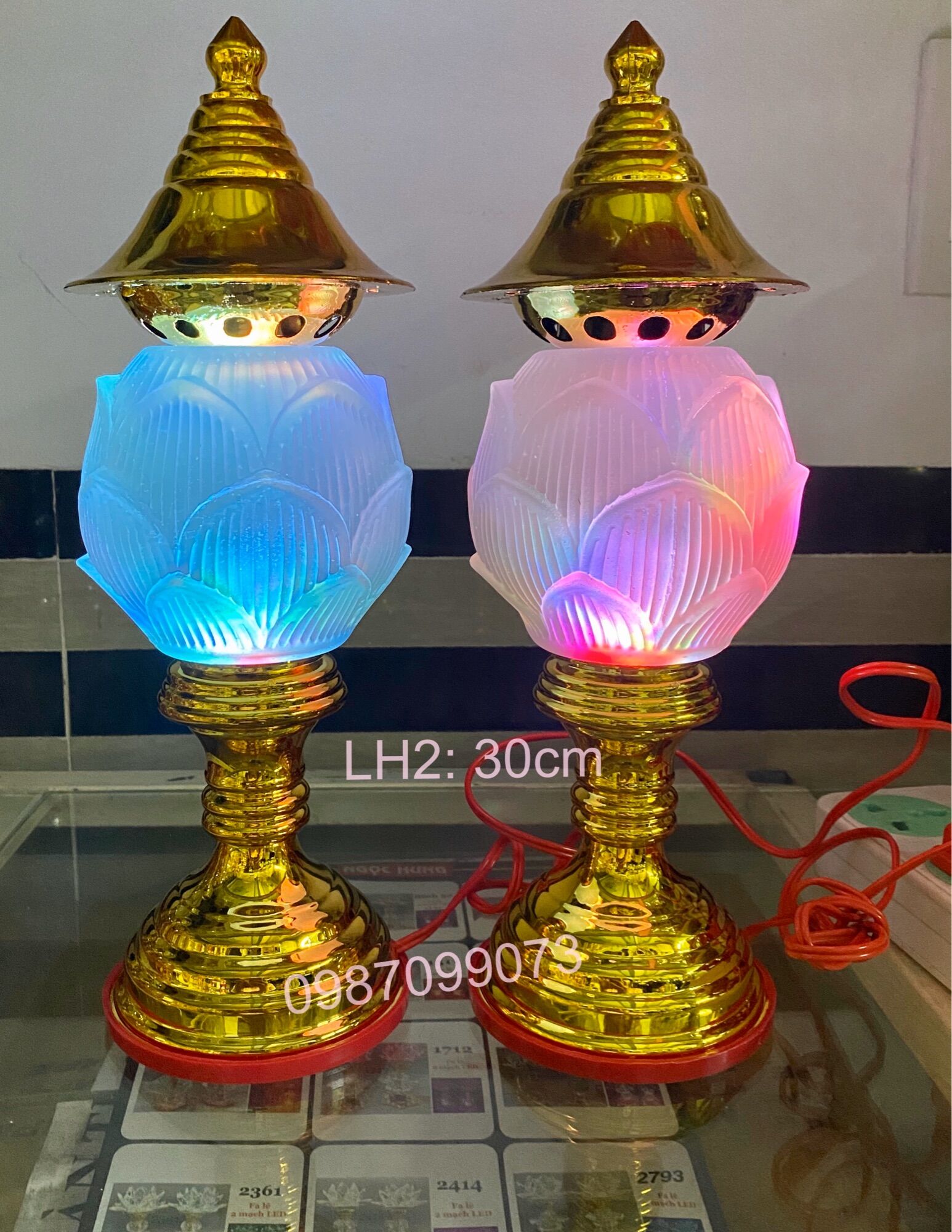Đèn thờ bảo liên hoa,liên đăng,lưu ly