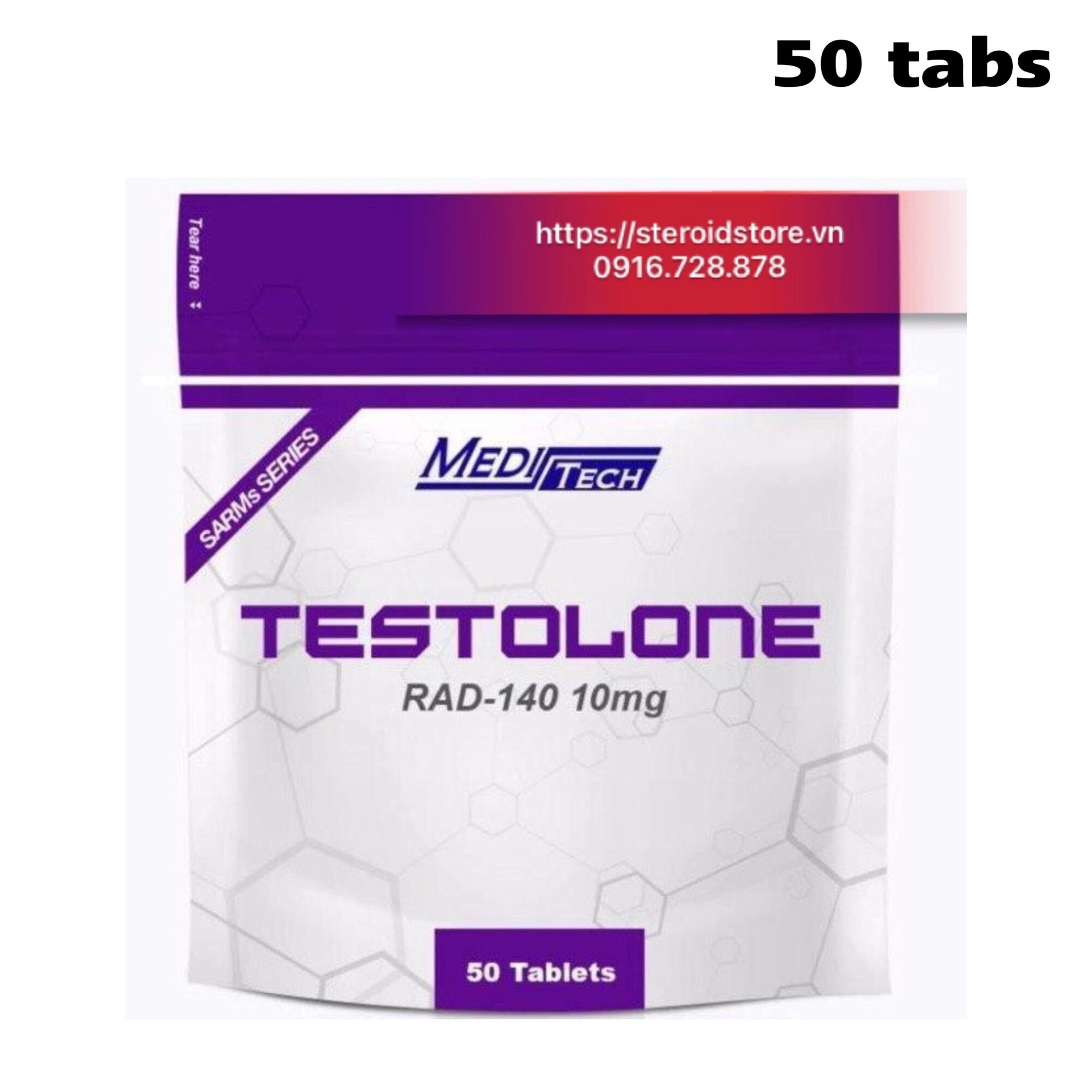 Testolone rad 140 10mg túi 50 viên