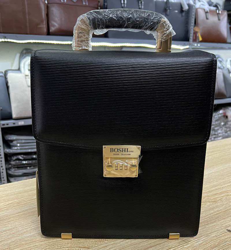 Cặp Da Đứng Khóa Số San Leather 68008