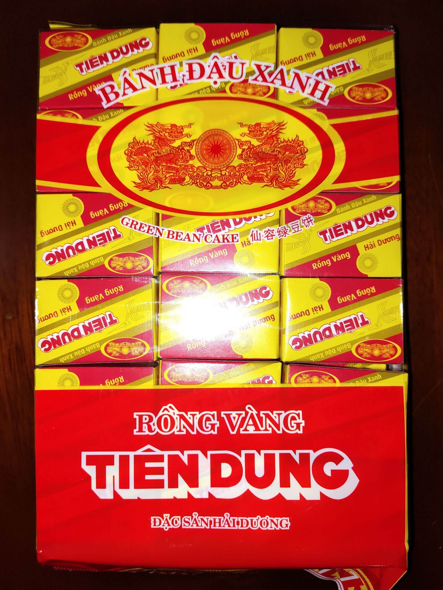 Bánh đậu xanh Rồng Vàng Tiên Dung 430g (36 hộp nhỏ) (date luôn mới)