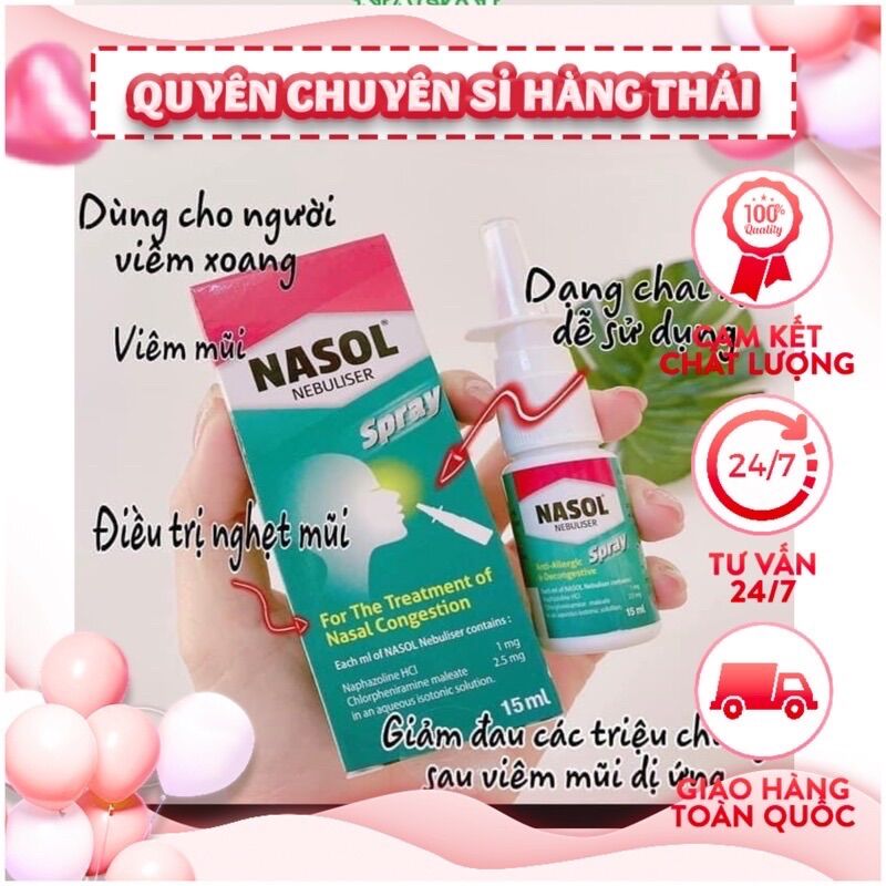 Chai xịt xoang nasol 15ml thái lan