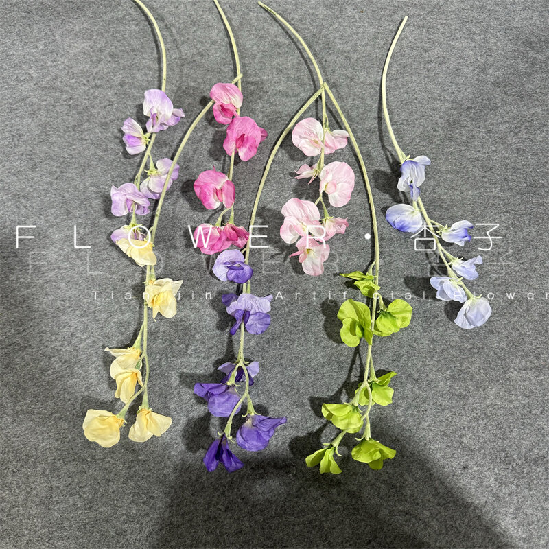 High-Quality Pea Flower Simulation Home Decor Simple Korean Style Fresh Pea Photography Props Door Mirror Pea Flower