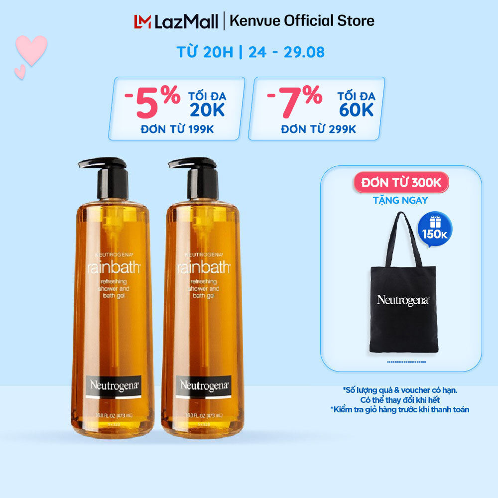 Bộ 2 chai Sữa tắm dạng gel Neutrogena Rainbath Original refreshing shower and bath gel 473ml/chai