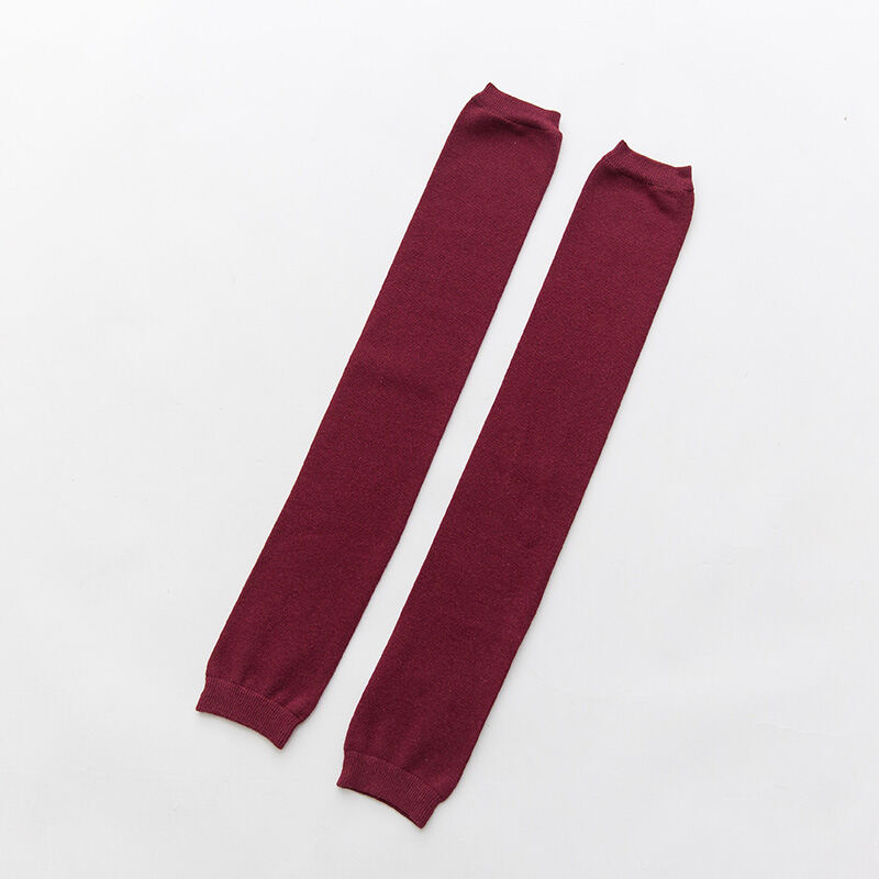 Nữ Tất Dài Đến Đầu Gối Ống Cao Mùa Thu Mùa Đông Bảo Vệ Chân Phong Cách Đại Học Thời Trang Cotton, Vải Bông Tất Ống Dài Màu Trơn
