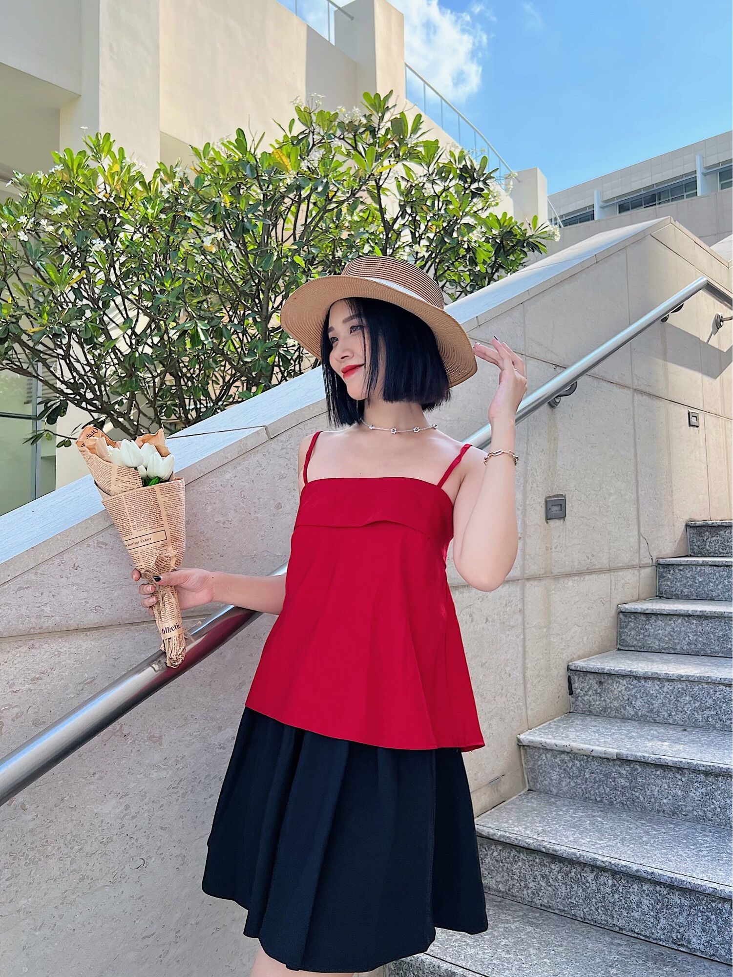 Yu cherry | áo nữ lili silk top ya368