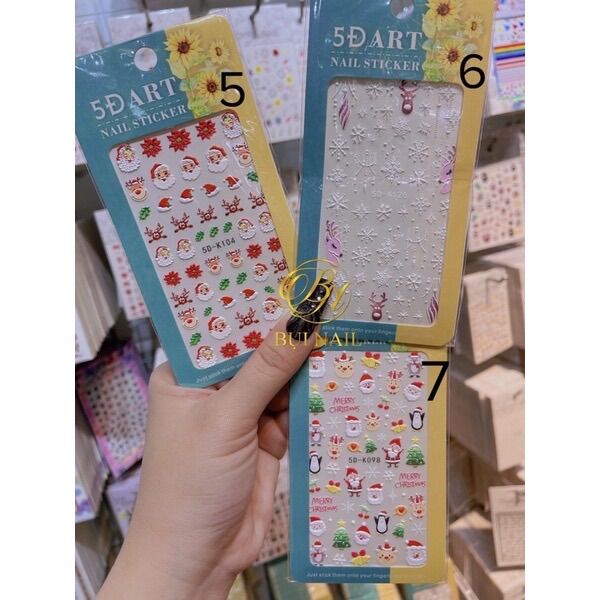 Sticker dán hình noel 5d nổi