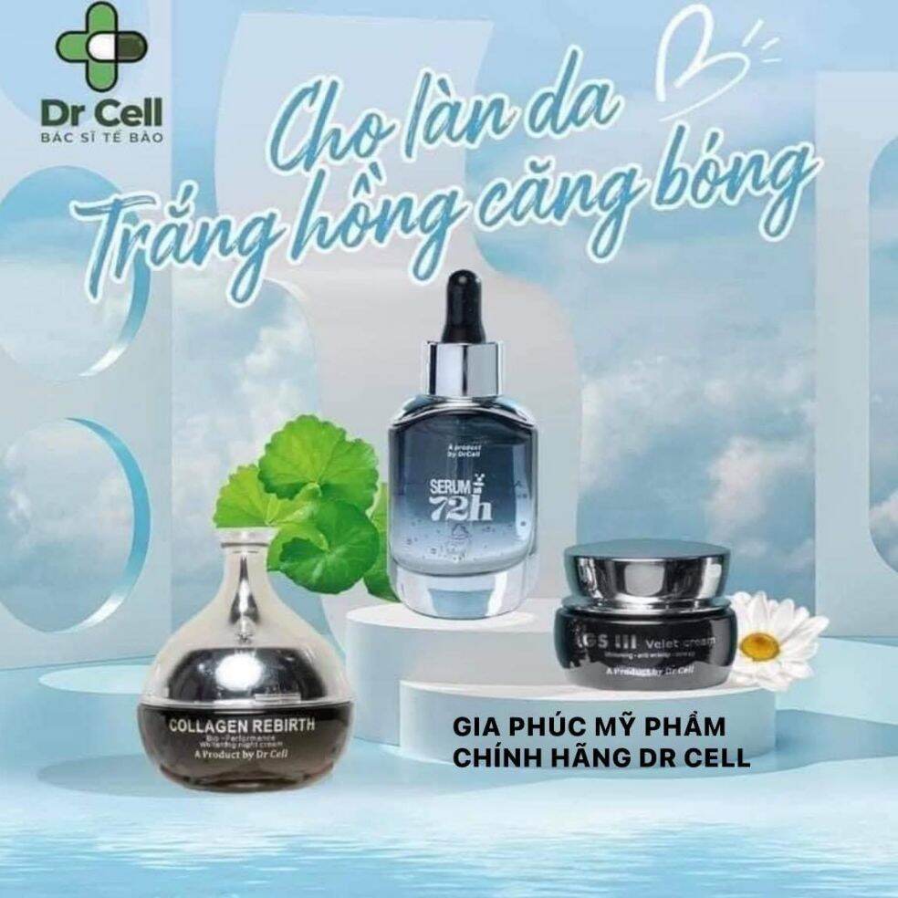 Combo dưỡng trắng hồng căng bóng dr cell có chống nắng spf 30+++