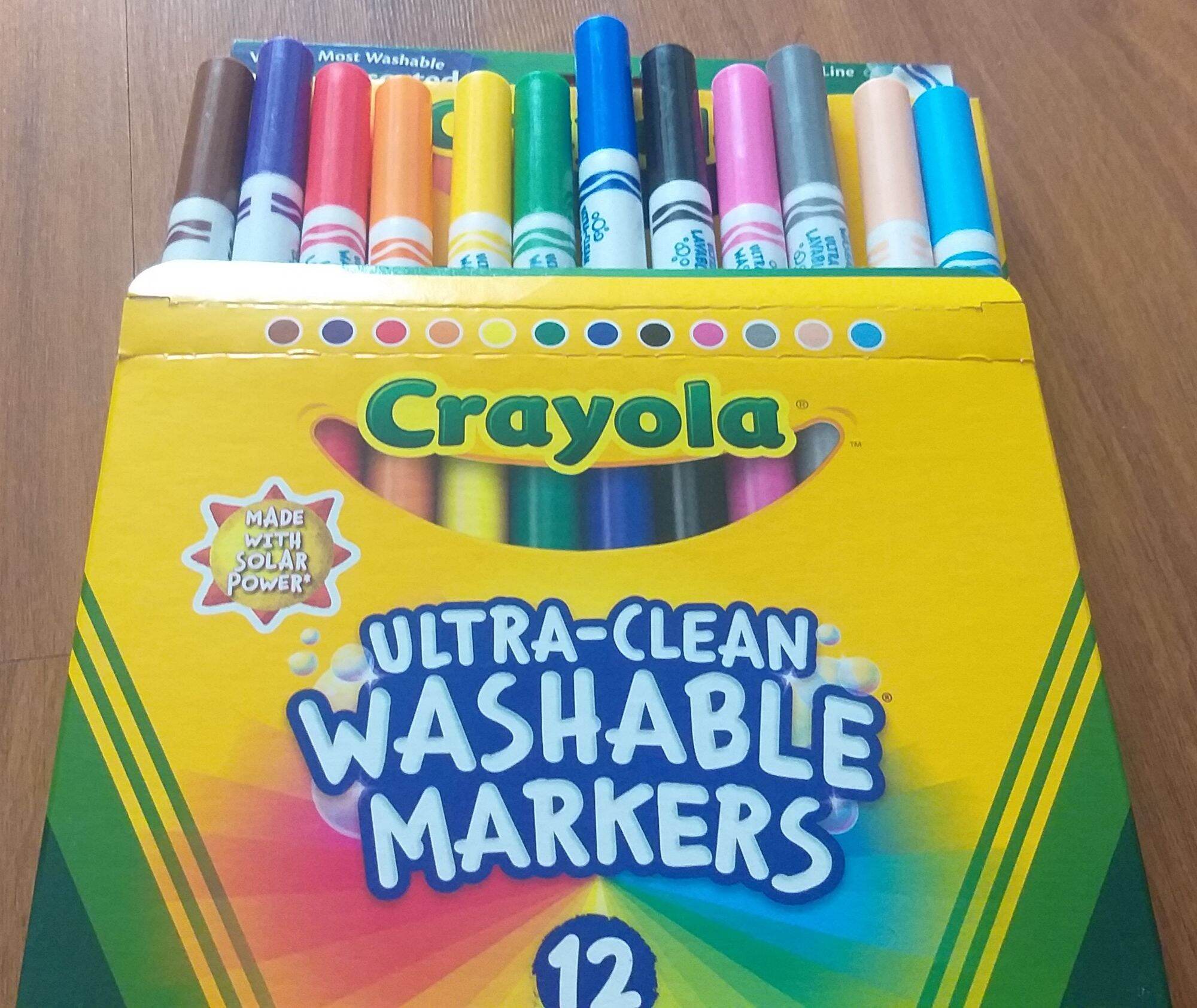 Bộ 12 cây bút lông nét đậm dễ tẩy rửa Crayola Board Line Ultra Clean