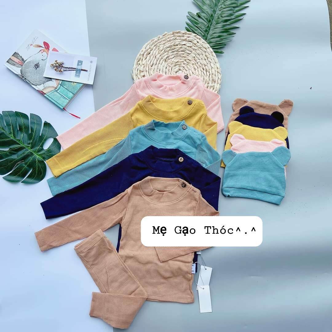 [HOT] BỘ MINKY MOM DÀI TAY CAO CẤP KÈM NÓN CHO BÉ YÊU.CHẤT THUN GÂN LOẠI 1 CO GIÃN BỐN CHIỀU
