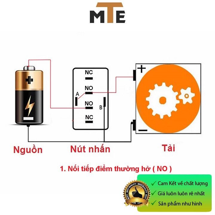 Nút nhấn nhả chống nước có LED 22mm 220V