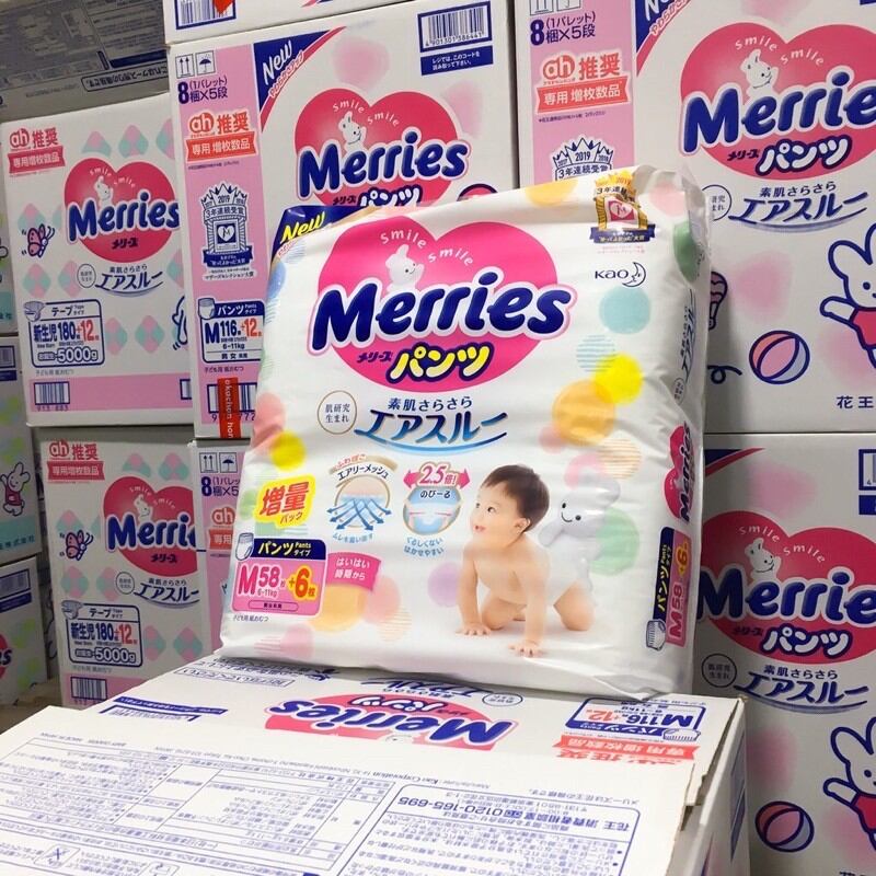 Bỉm Merries nội địa nhật cộng miếng