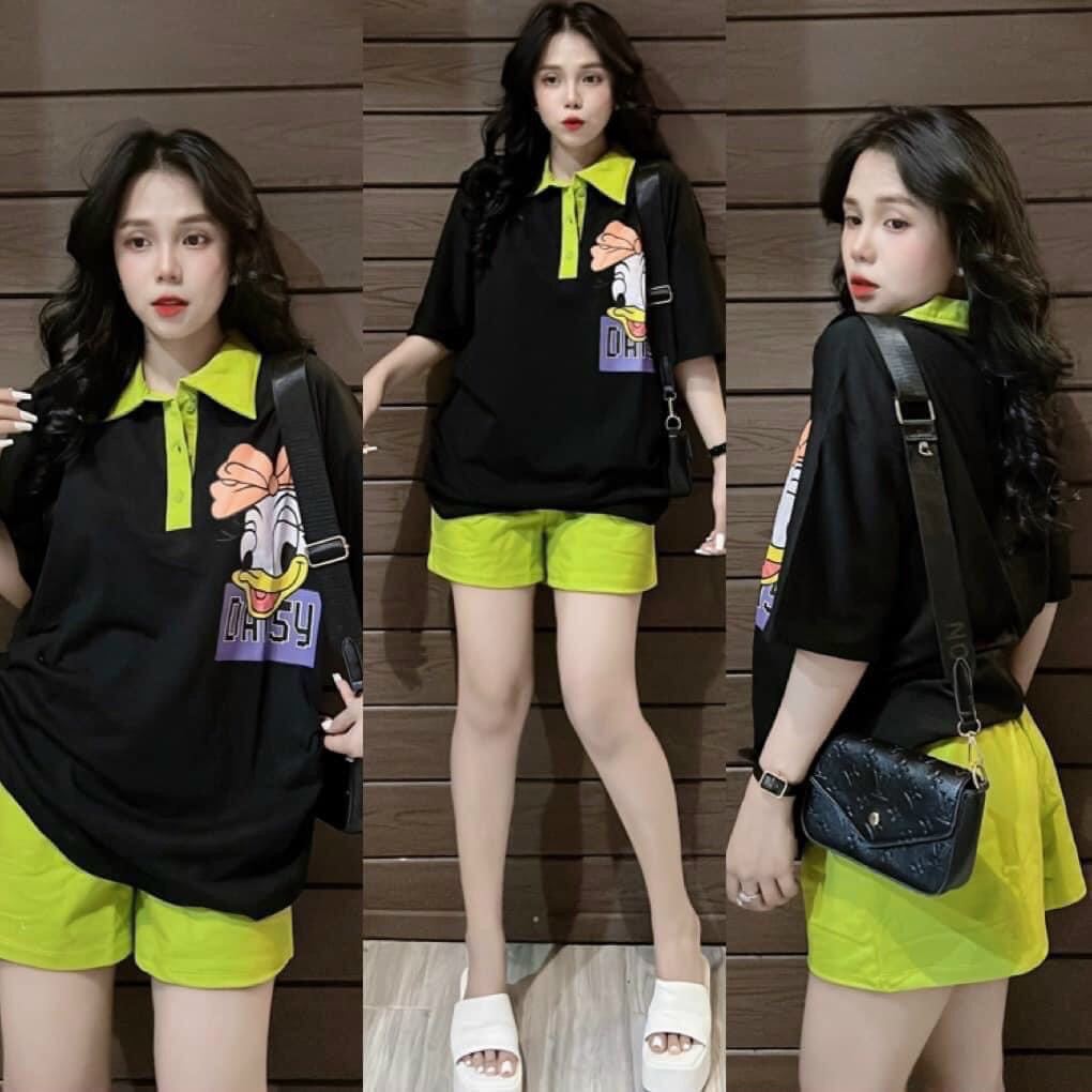 Set bộ đùi cổ trụ thun cotton dẻo mềm mịn