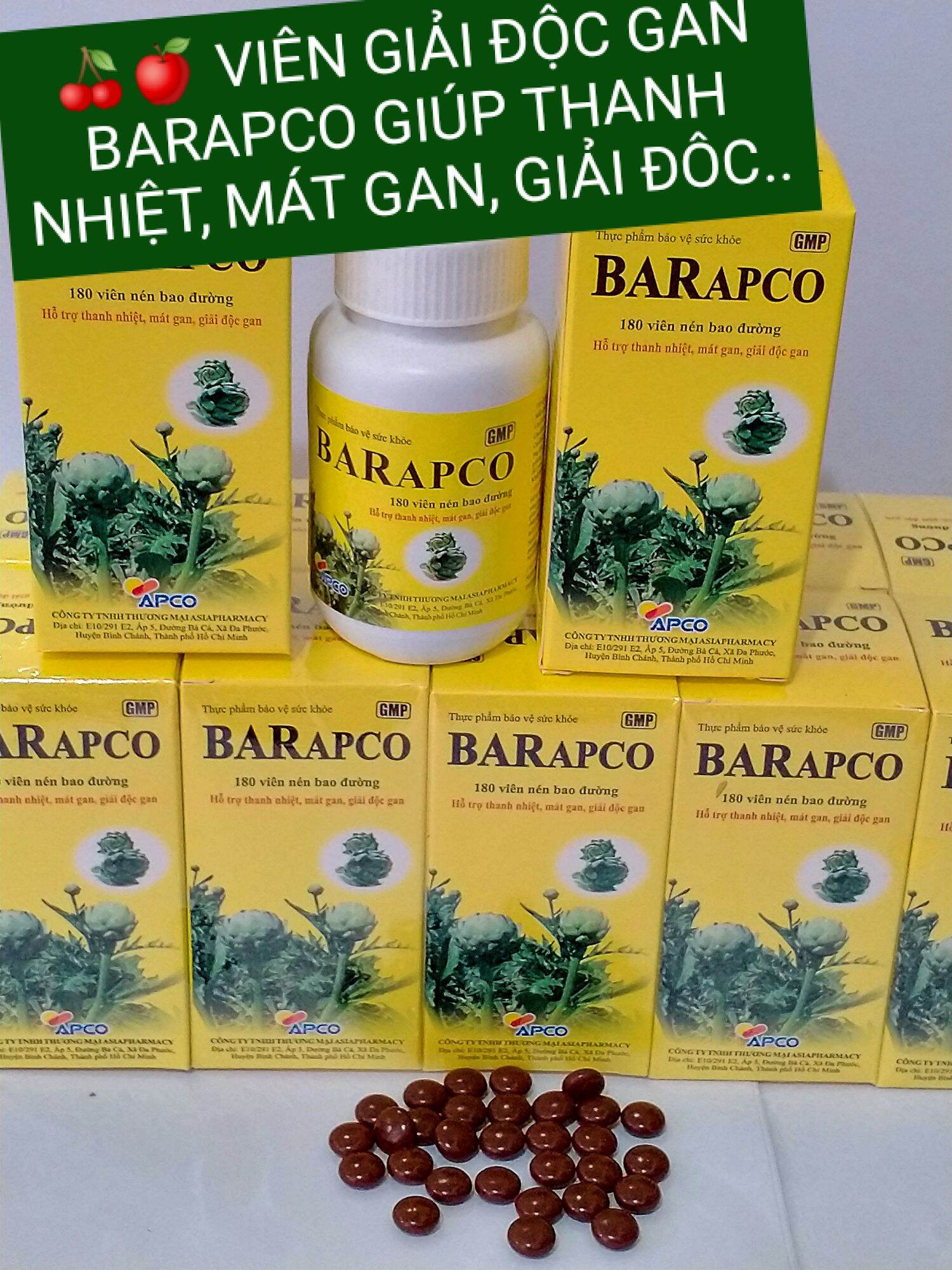 Viên giải độc gan bar apco lọ 180 viên hỗ trợ thanh nhiệt, mát gan, giải độc..