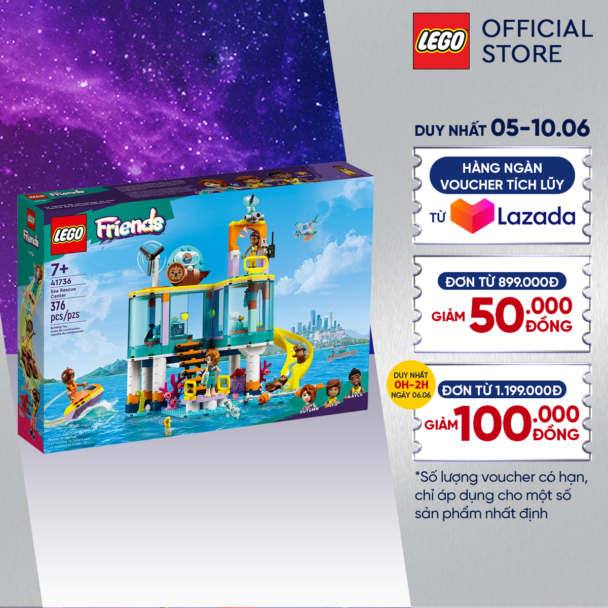 LEGO Friends 41736 Đồ chơi lắp ráp Trung tâm cứu hộ sinh vật biển