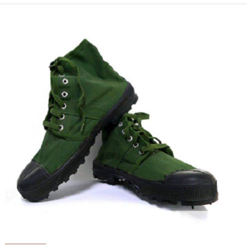 giày vải cao cổ xanh