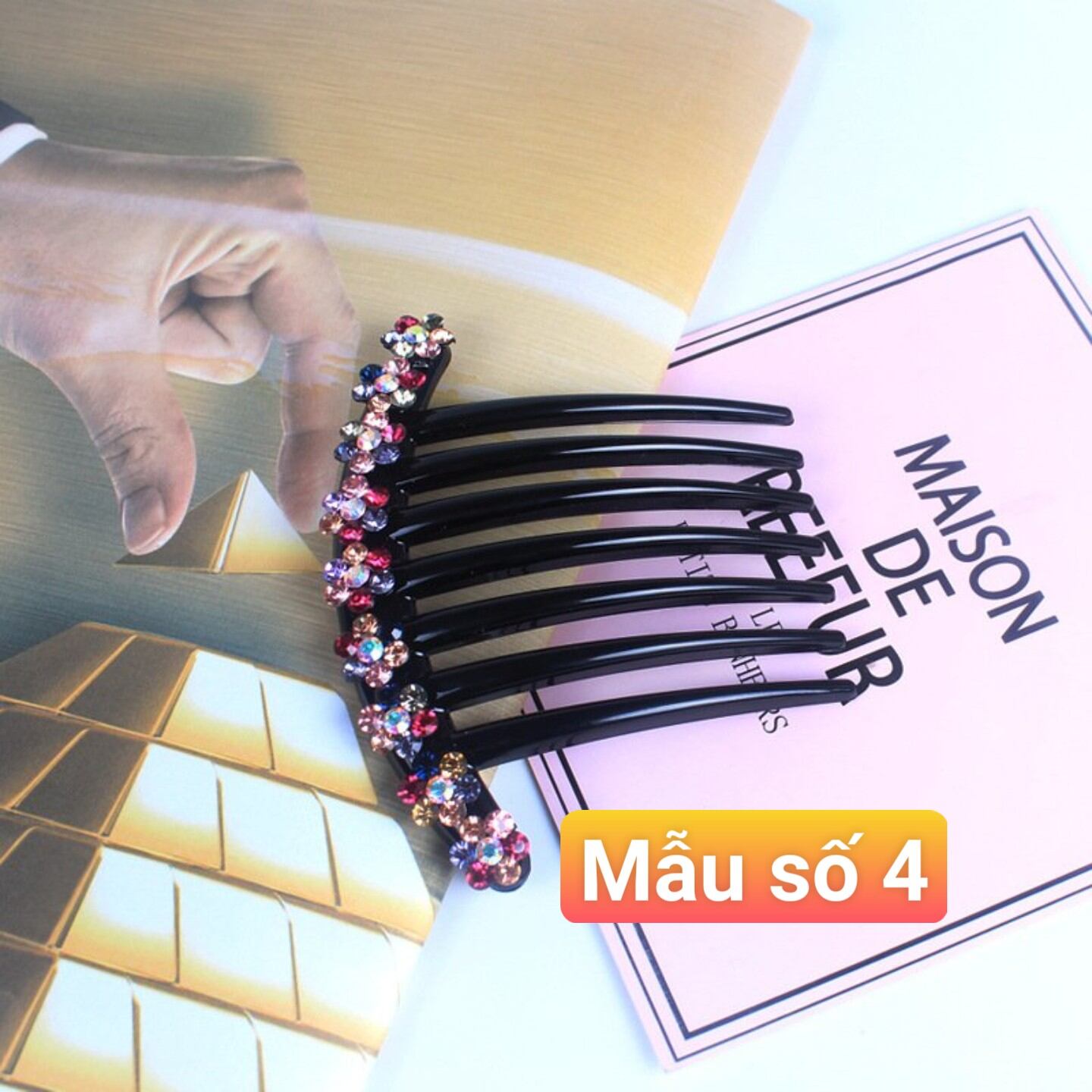 Lược cài tóc đính đá pha lê lấp lánh sang trọng PK026