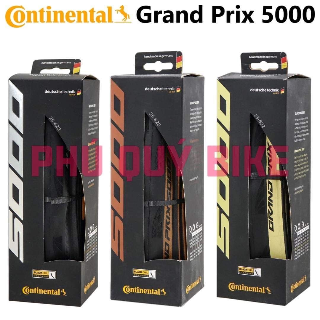 Vỏ lốp gấp 700-23c 700-25c grandprix 5000 continental viền đen/nâu/kem