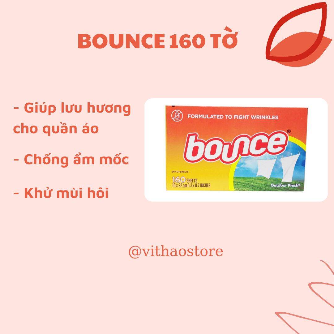 Giấy thơm quần áo Bounce 160 tờ