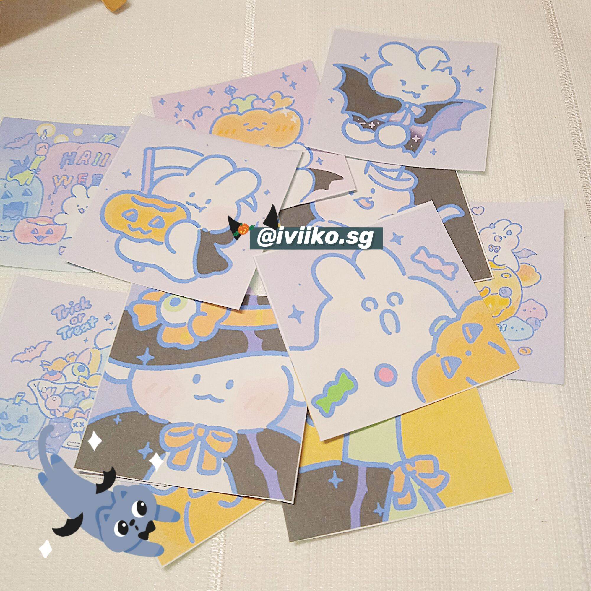 Set 12 sticker Halloween & Thỏ (6,5x6,5cm) | IVI IKO