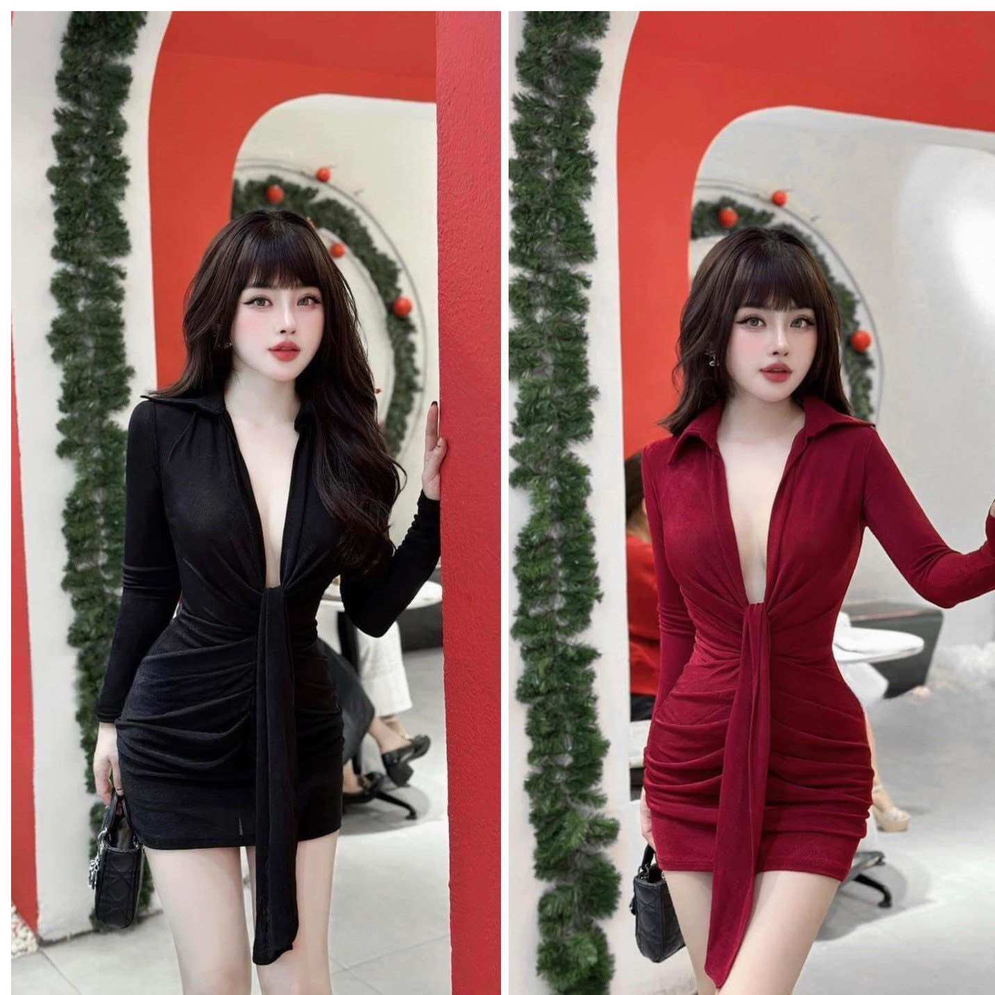 Đầm body có nút