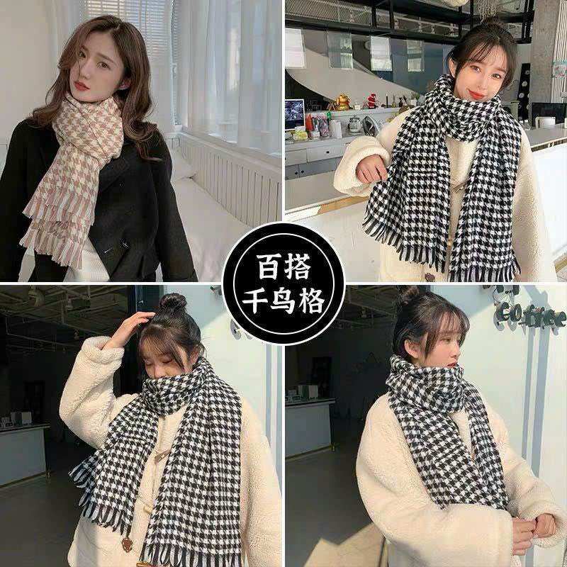 Khăn Quàng cổ chất dạ kẻ Hàn Quốc