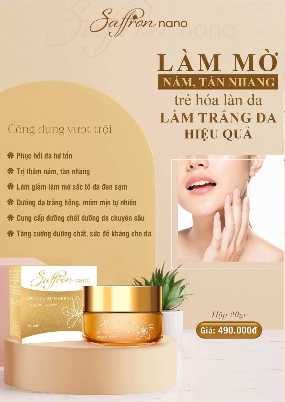Kem tri nam melasma skin saffron nano