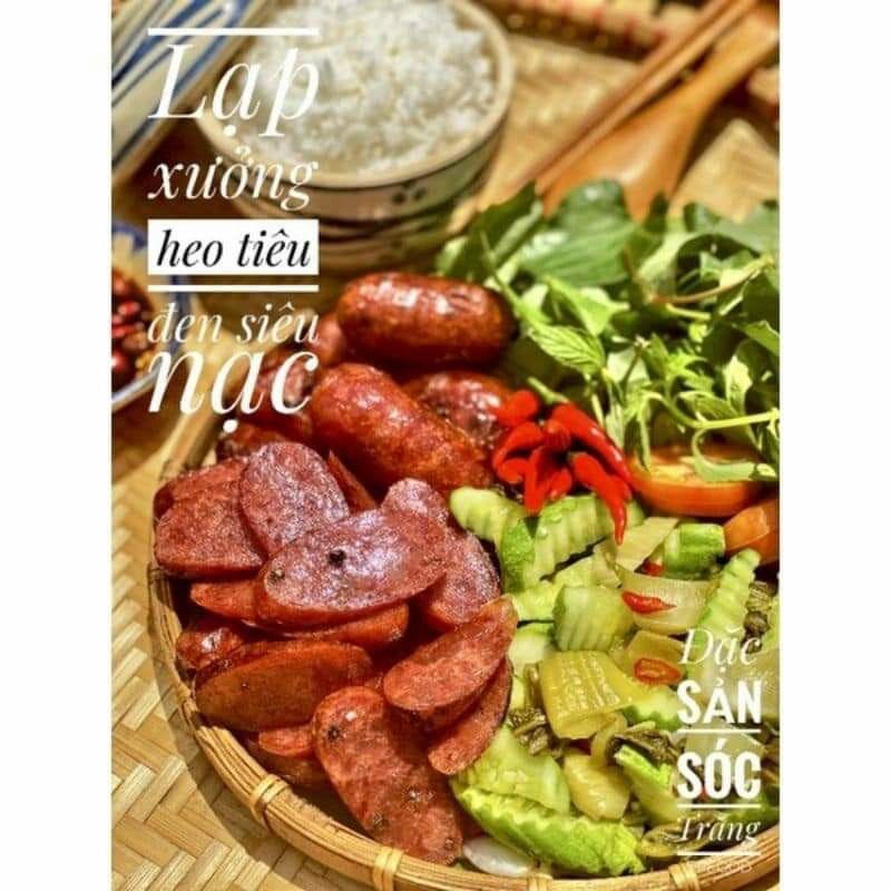 [Freeship Max][Ảnh thật]Lạp xưởng tiêu đen 500g