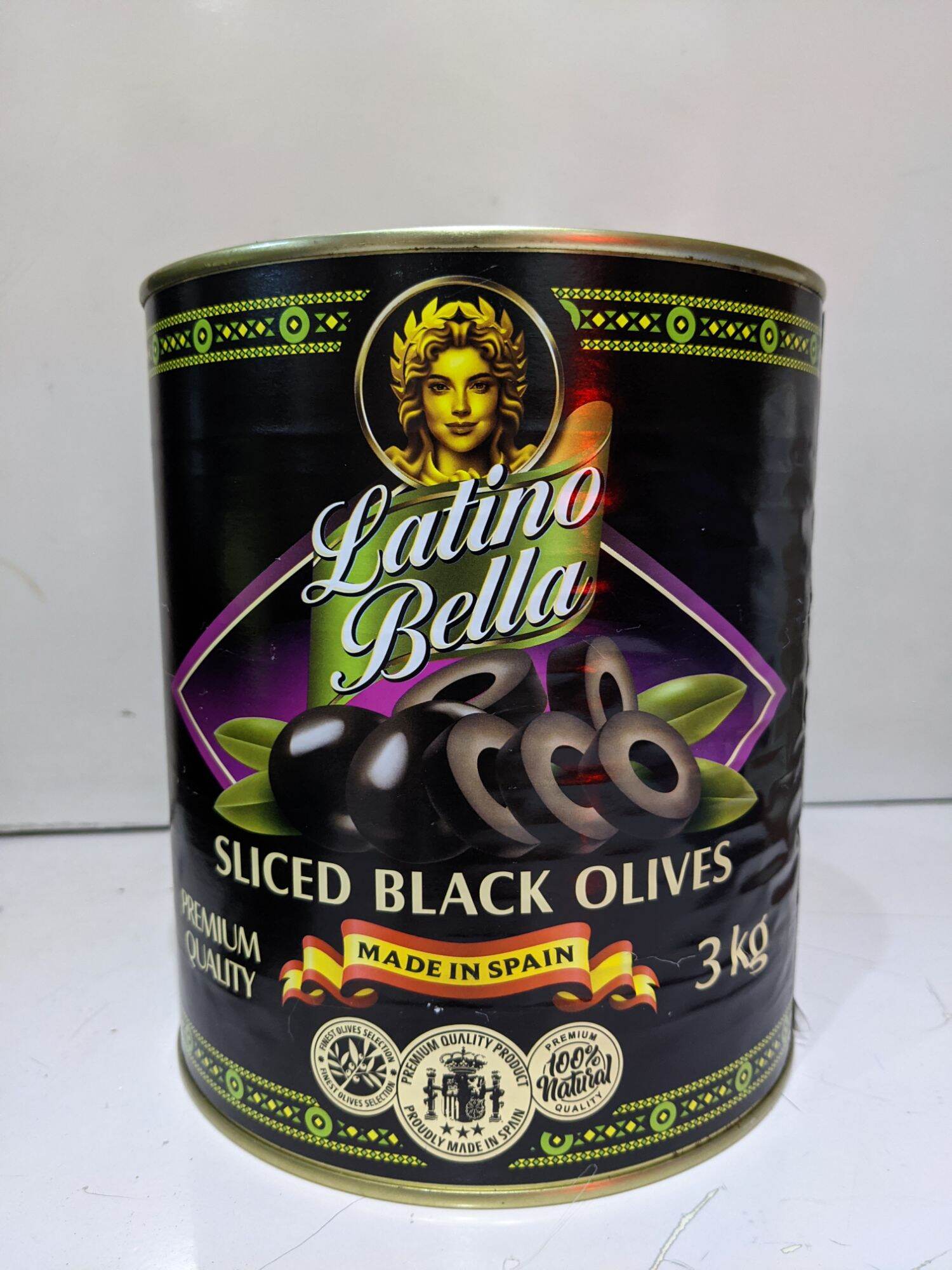 Oliu đen cắt lát - Sliced black olives Latino Bella 3kg