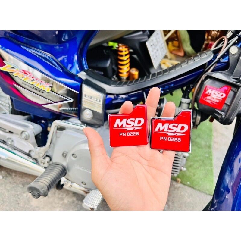 Tem Logo Sticker Đổ Nổi Thương Hiệu MSD Dán Trang Trí Xe