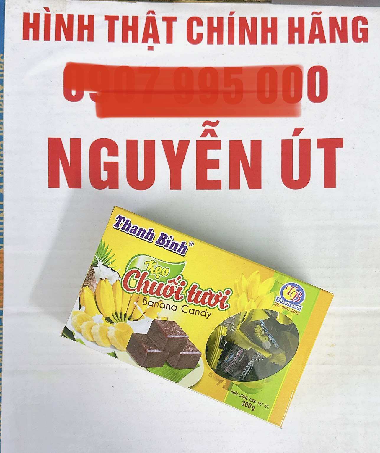 [HCM]Kẹo chuối thanh bình hộp 300g