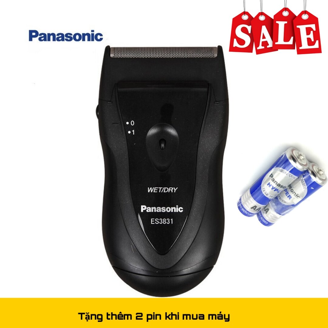 🇻🇳[XẢ HÀNG] Máy cạo râu Panasonic ES-3831 sử dụng 2 pin AA máy khỏe chạy êm có thể cạo khô và cạo ướt