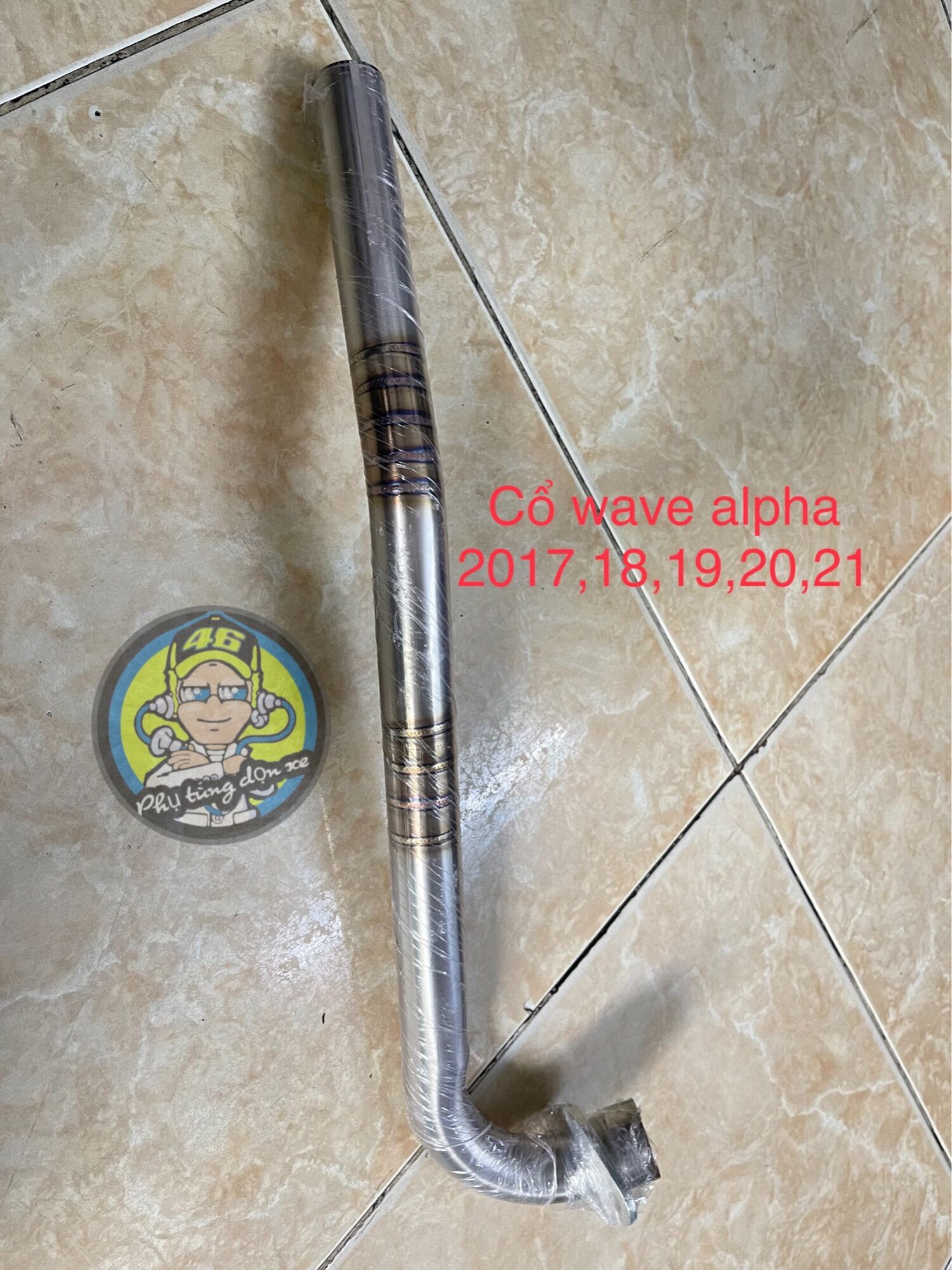 Cổ pô inox 304 xe wave ,dream , blade mẫu con sâu