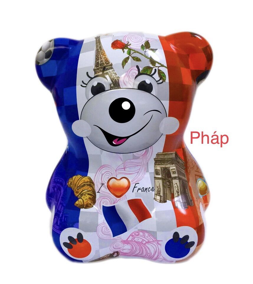 Hcm gấu hộp thiếc kẹo trái cây malaysia