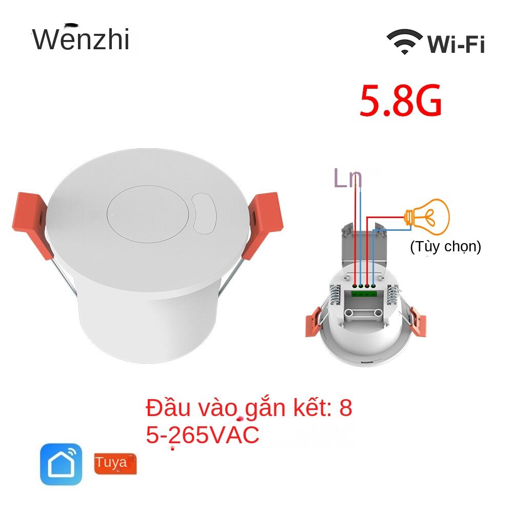 Zigbee/wifi 5.8/24g mmwave radar human presence motion sensor with 16a relay luminance detection 110/220v tuya smart life home