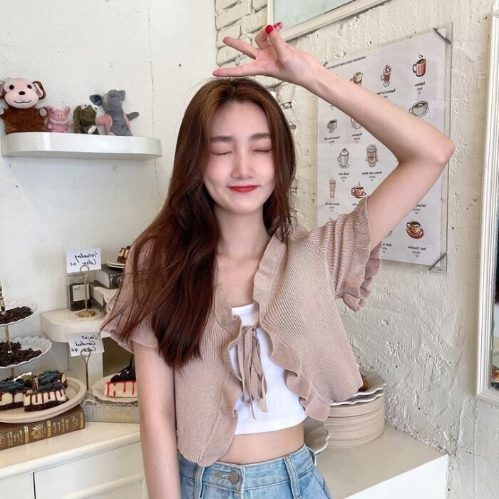 [HCM]ÁO BÈO CỘT DÂY TAY NGẮN CROPTOP