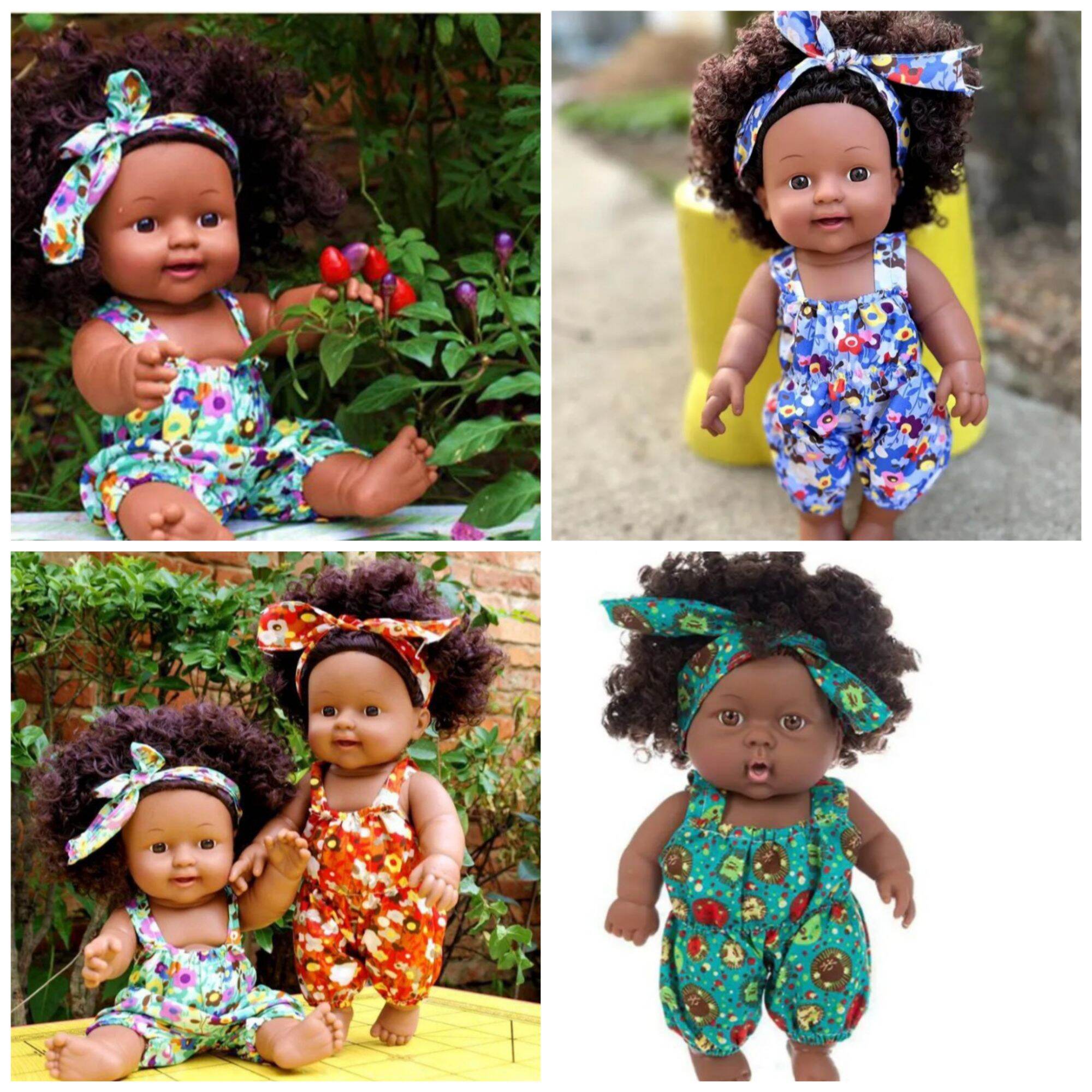 Mô hình đồ chơi Búp Bê "African doll" silicone 20cm cho Bé