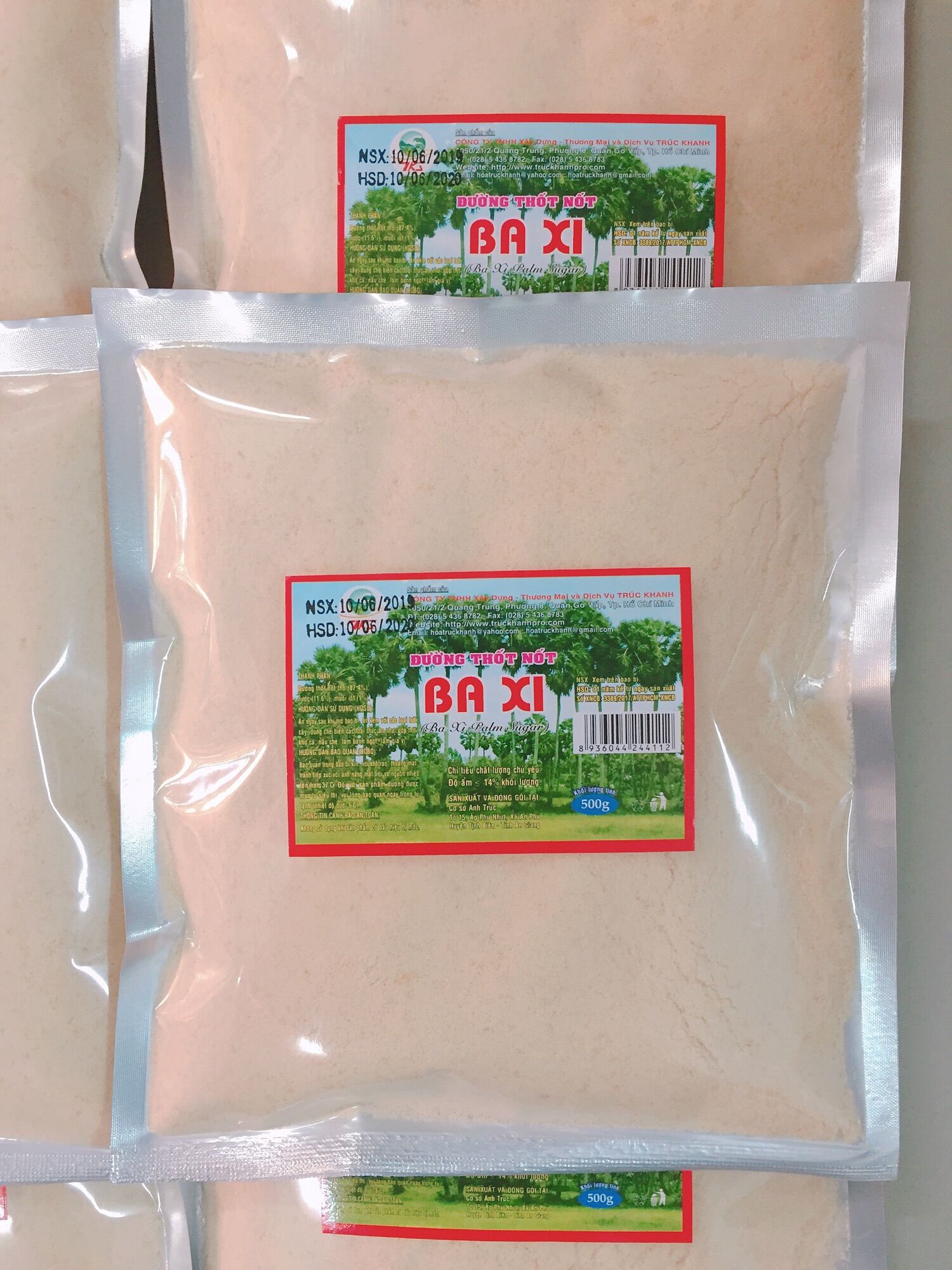 Đường thốt nốt bột hiệu Ba Xi dạng bột xay nhuyễn đóng bao gói 500g tiện lợi sử dụng như đường cát ăn hàng ngày, thích hợp pha nước uống nước trái cây trà dâu trà đào, dùng pha cà phê uống rất ngon