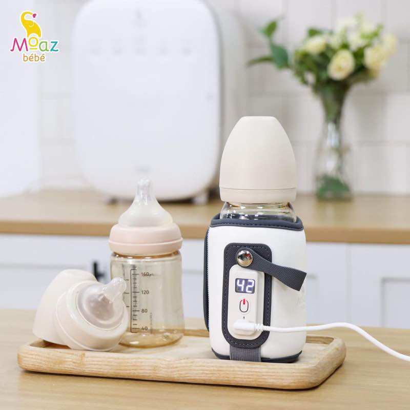 Hâm sữa di động moaz bebe/đai ủ bình sữa usb
