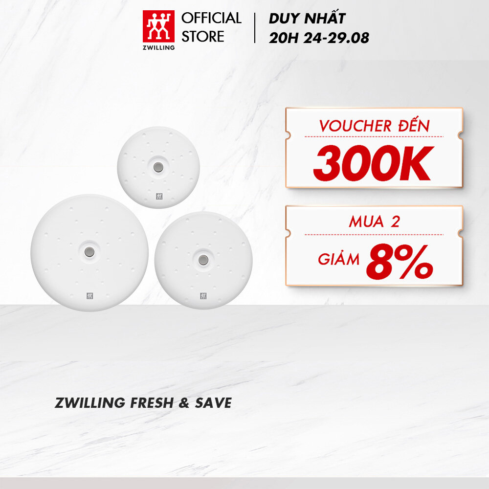 Bộ 3 nắp nhựa bảo quản chân không zwilling fresh & save - bằng nhựa abs 16cm/19cm/23cm