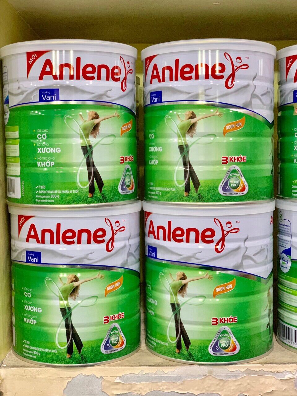 Sữa bột anlene xanh hương vani 800g