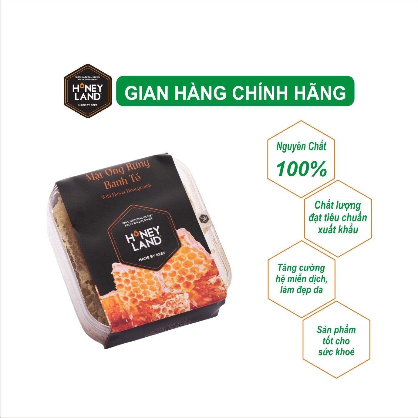 [HCM]Mật Ong Bánh Tổ 320g Honeyland mật ong nguyên chất